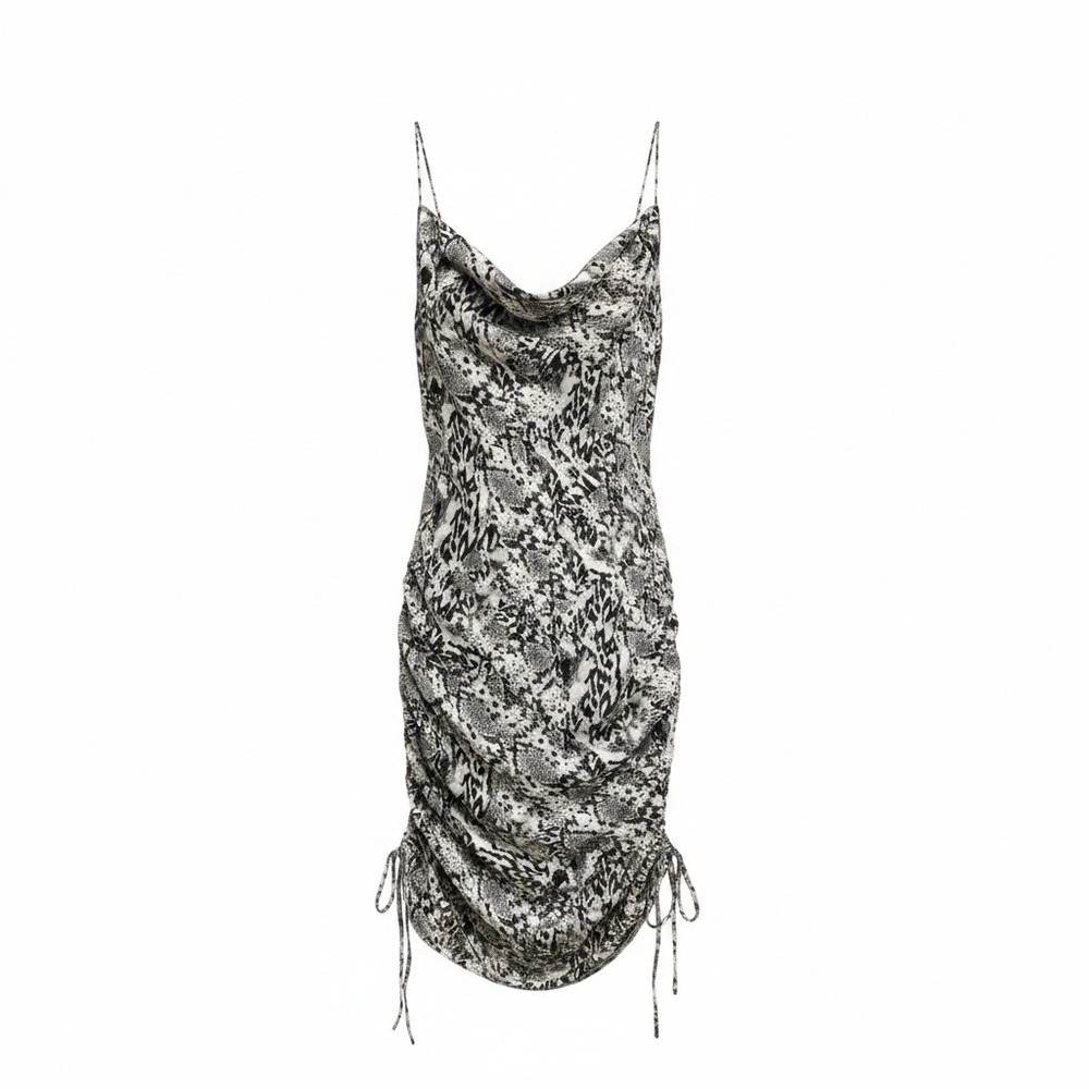 Intimately Free People S Snakeskin Day to Night Cowl Neck Ruched Slip Dress